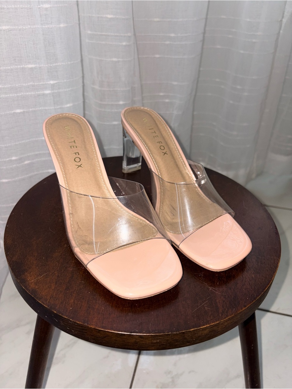 White Fox Celeste Mules Clear